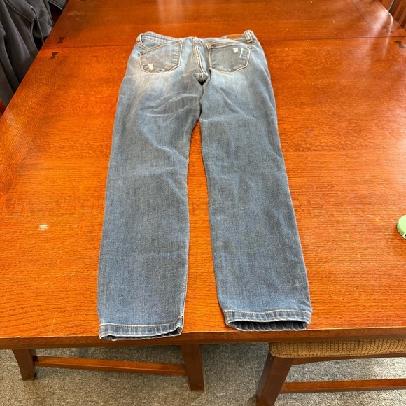 Judy Blue 9/29 Skinny Jeans Blue Distressed red plaid under holes - Picture 6 of 9